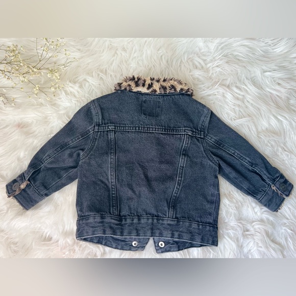 Art Class Leopard Trim Baby Jean Jacket - 12 Months - Picture 3 of 5